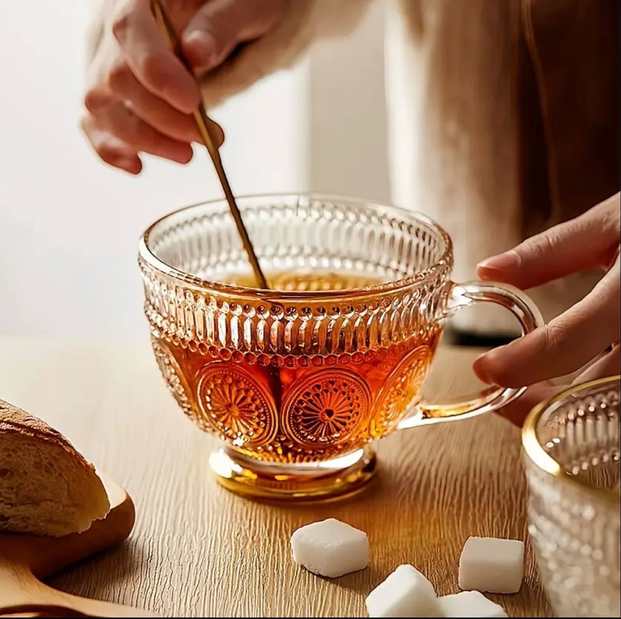 Set of 3 Romantic 500ml premium water/tea glass set