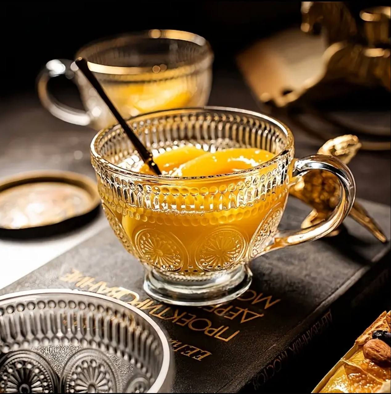 Set of 3 Romantic 500ml premium water/tea glass set