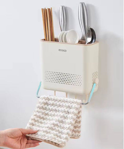 Multi functional kitchen cutlery storage rack drainer