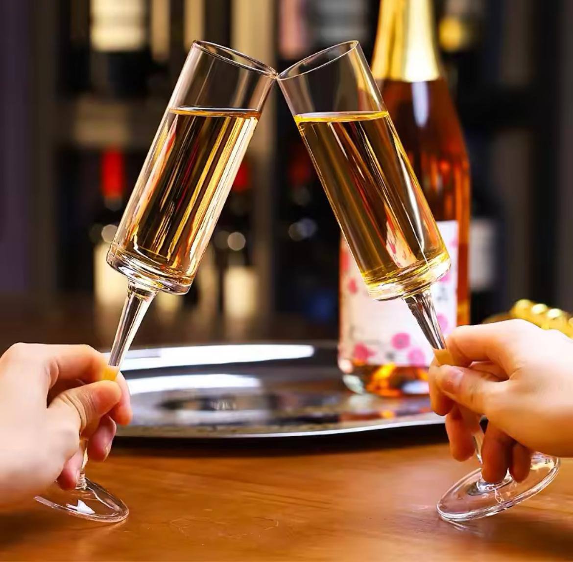2pc Crystal Glass Champagne Cup