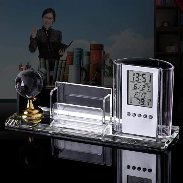 New Modern Crystal Glass Fantastic Ballpoint Pen Holder