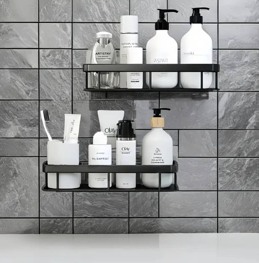 2 pcs Aluminum alloy  Rectangular Shelf with adhesive stickers