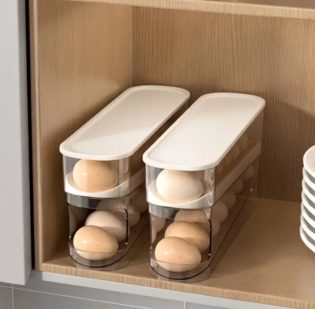 Double Layer Rolling Egg Dispenser  
Material hard plastic