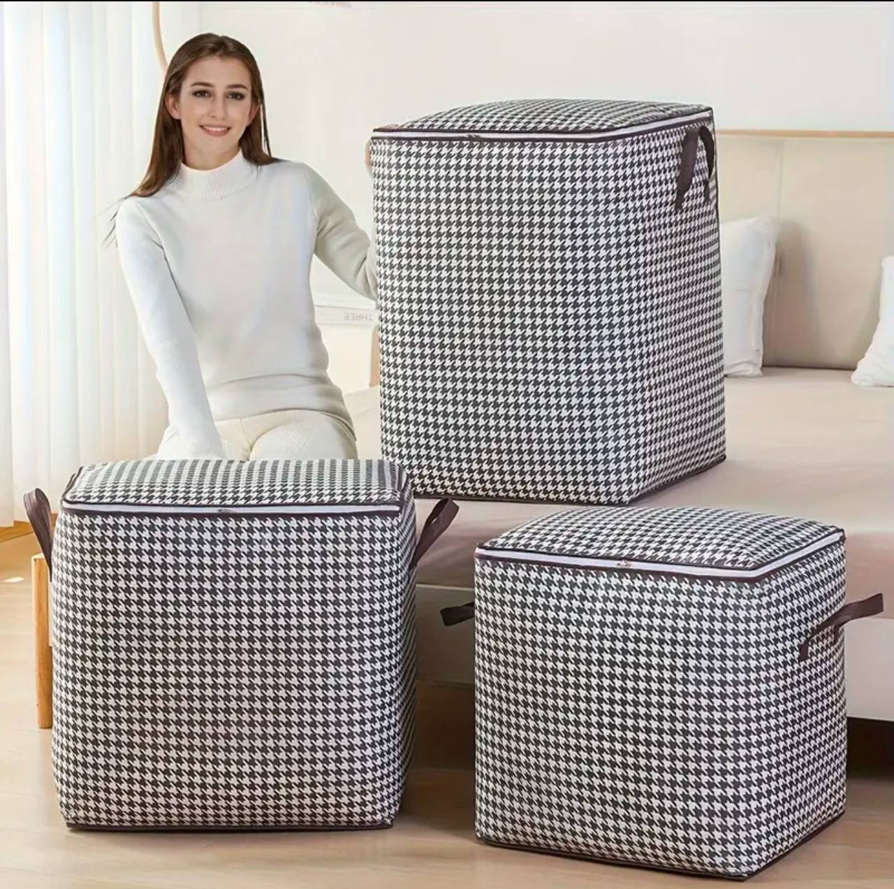 3pcs Non-Woven Zipper Storage quilt Bag 3 different sizes