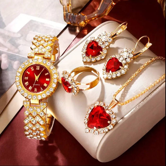 Golden luxury jewelry set