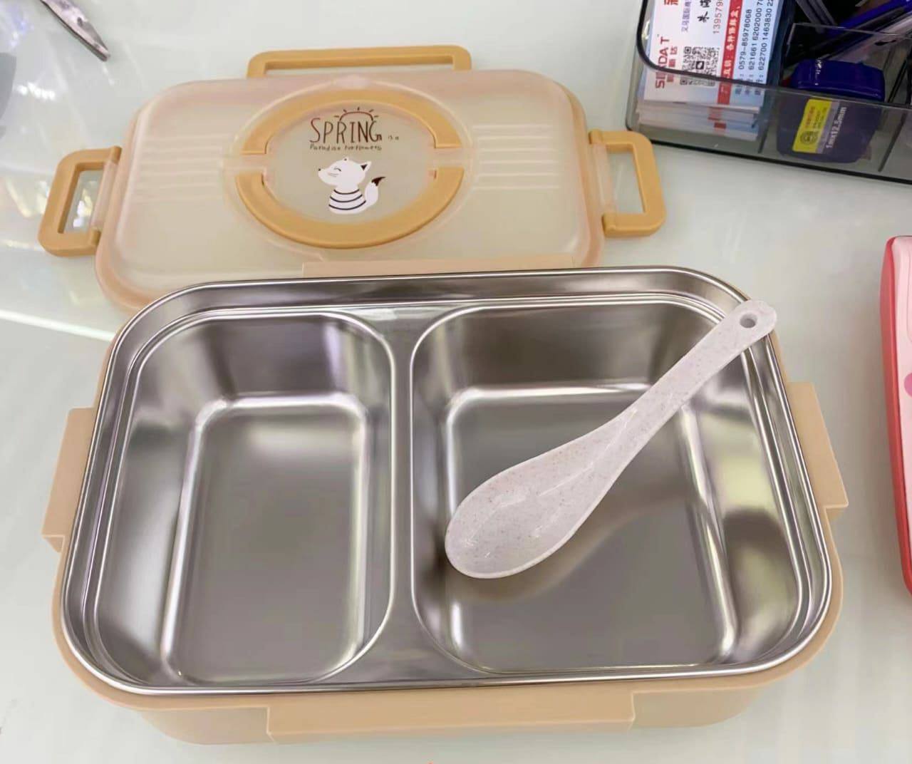 Bento lunch box with 2 compartment