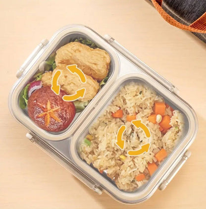 Bento lunch box with 2 compartment