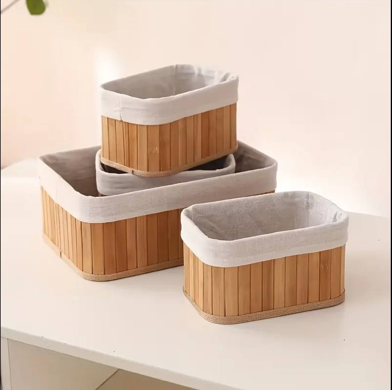 4pc set wicker baskets