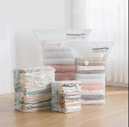 5pcs set No Pump Needed Vacuum Storage Bags