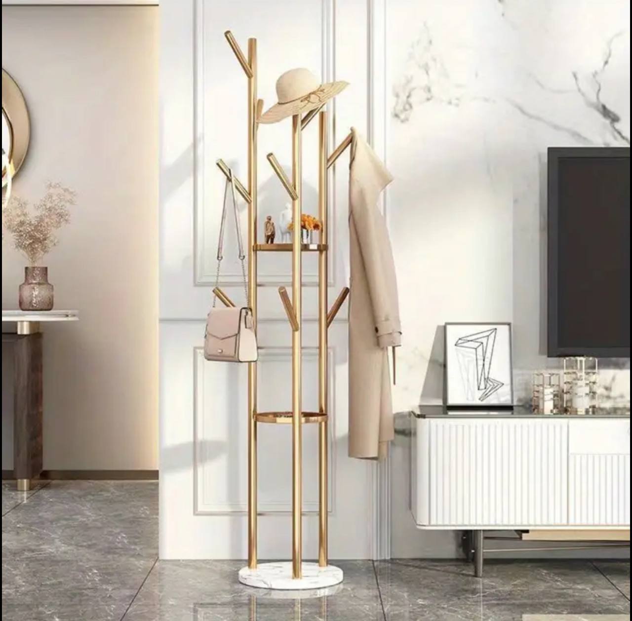 Fancy Multi-Functional metallic  Coat/handbag hanger