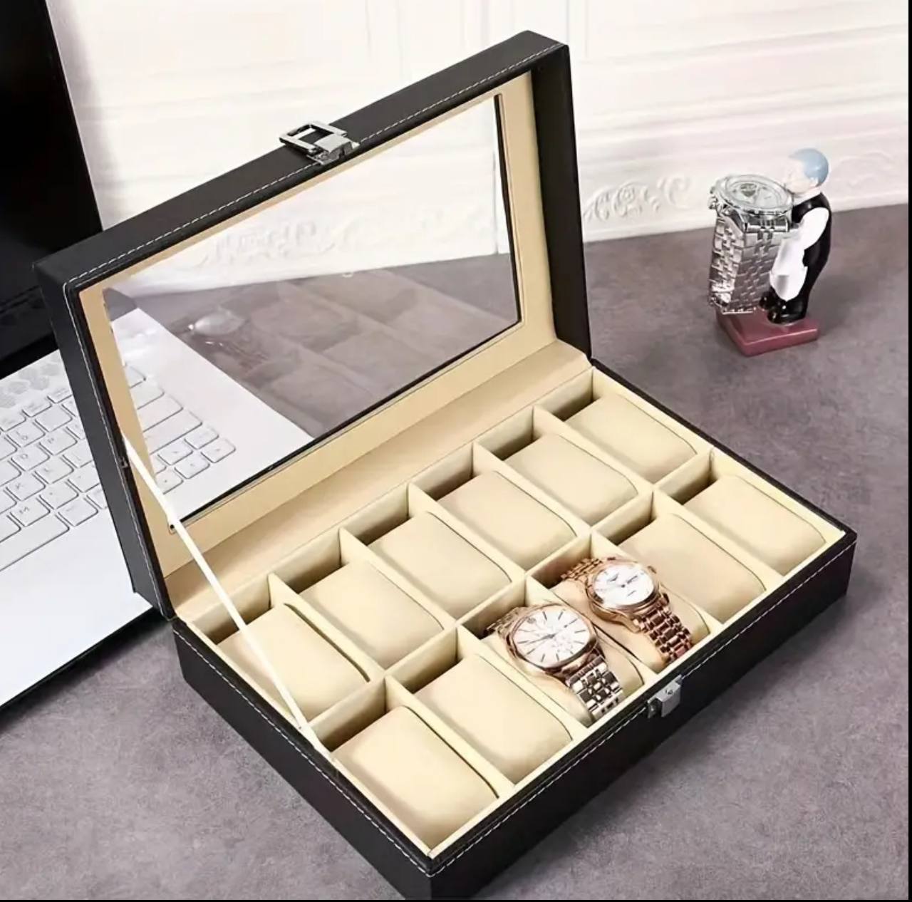 12 SLOTS WATCH ORGANIZER/STORAGE BOX