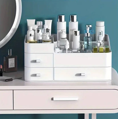 Large capacity plastic make up organizer