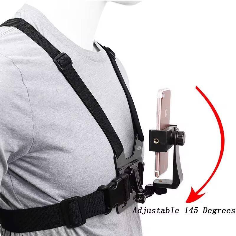 Chest strap phone/camera holder