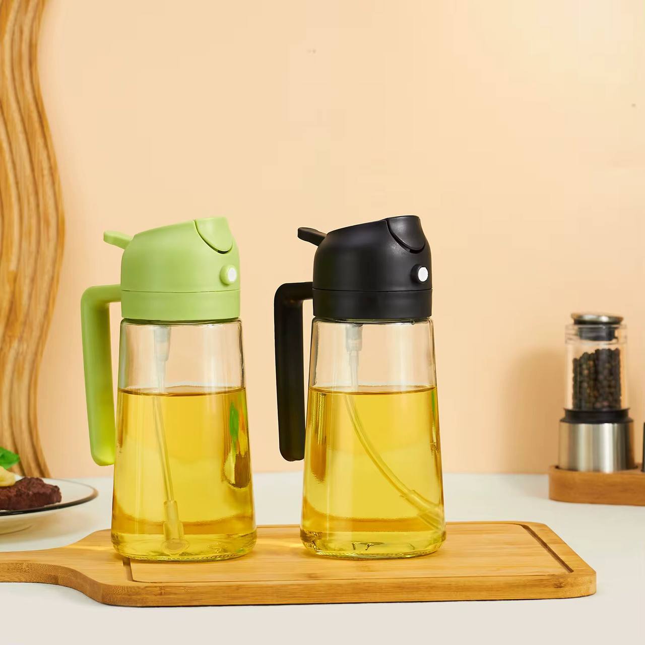 2 in 1 oil dispenser with sprayer