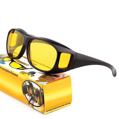 2pcs set dark & coloured Anti glare night vision driver Goggles
