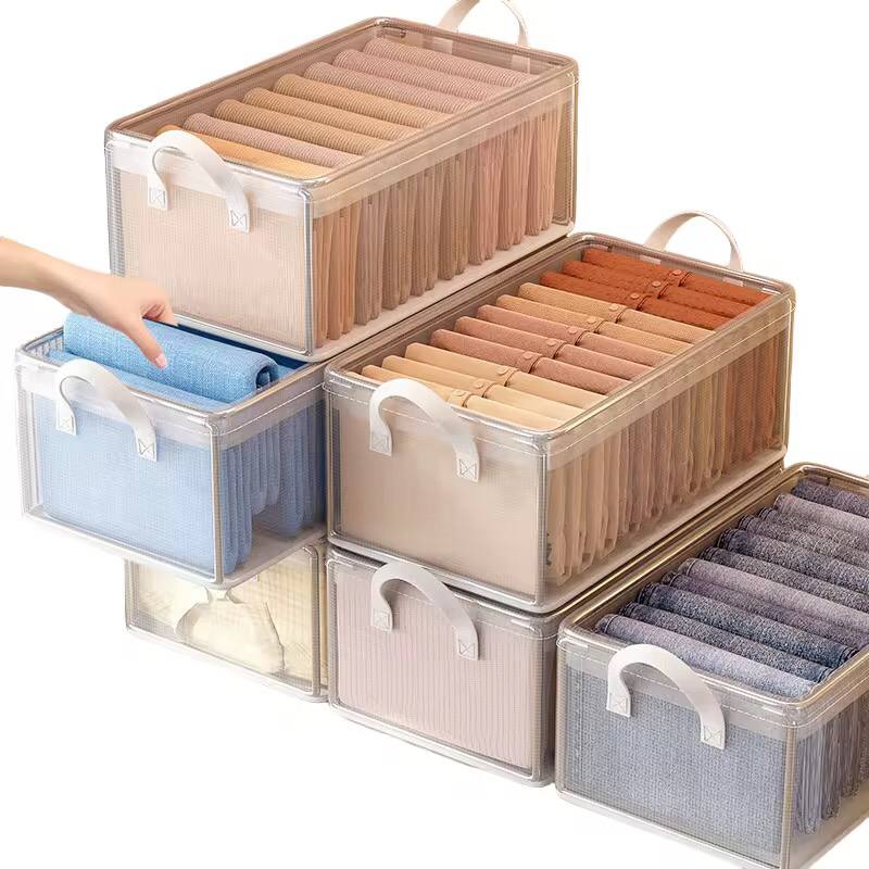 Thick transparent fabric closet organizer