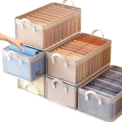 Thick transparent fabric closet organizer