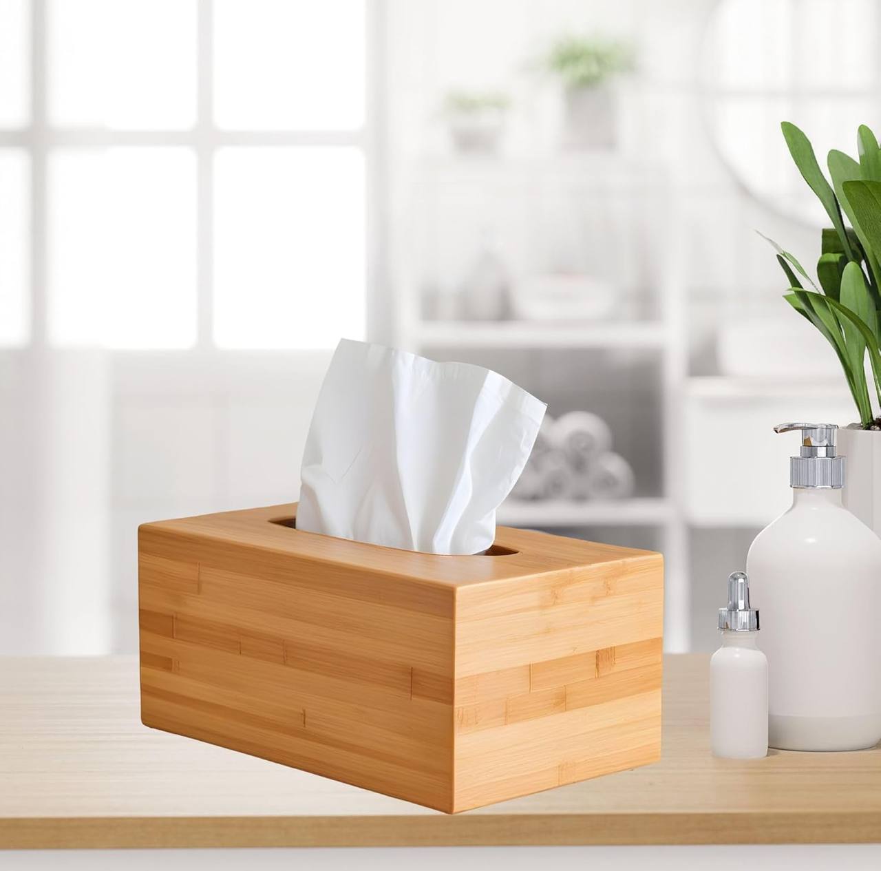 Bamboo Tissue Box Holder