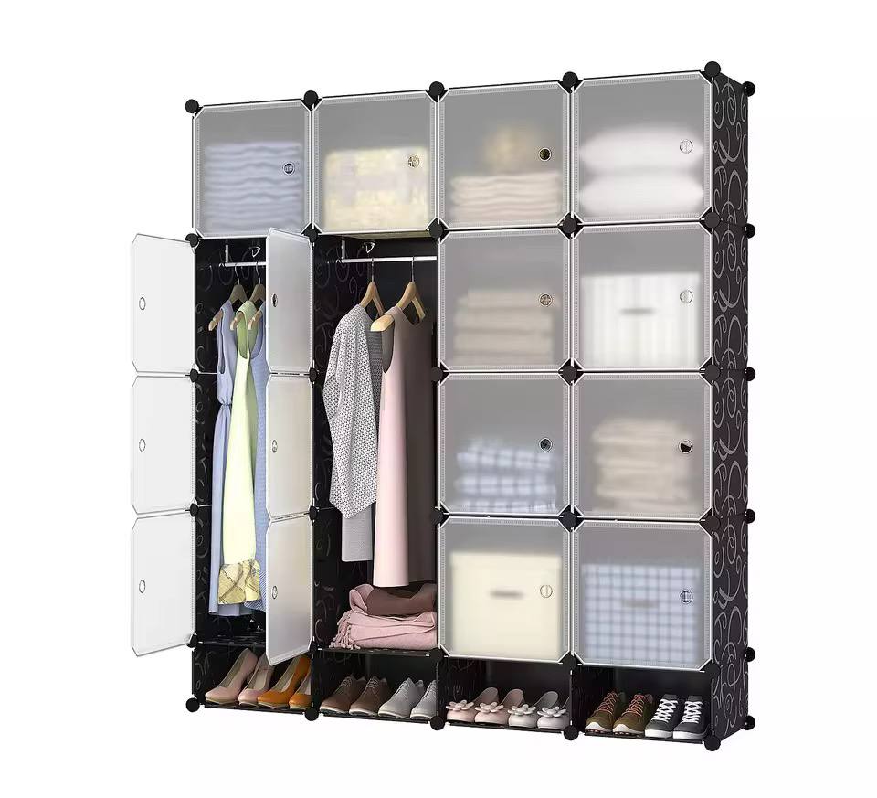 4 column plastic wardrobe