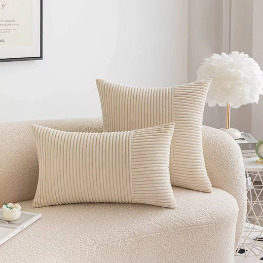 Soft Solid Couch Pillowcases Cross Patchwork Textured Cushion Covers