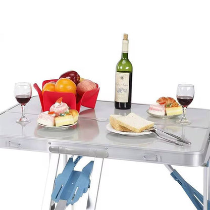 Folding Adjustable Aluminum Alloy Lightweight Outdoor Portable Picnic Camping Chair And Table Set With 4 Seats