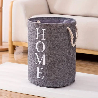 Round Cotton Linen Laundry Basket