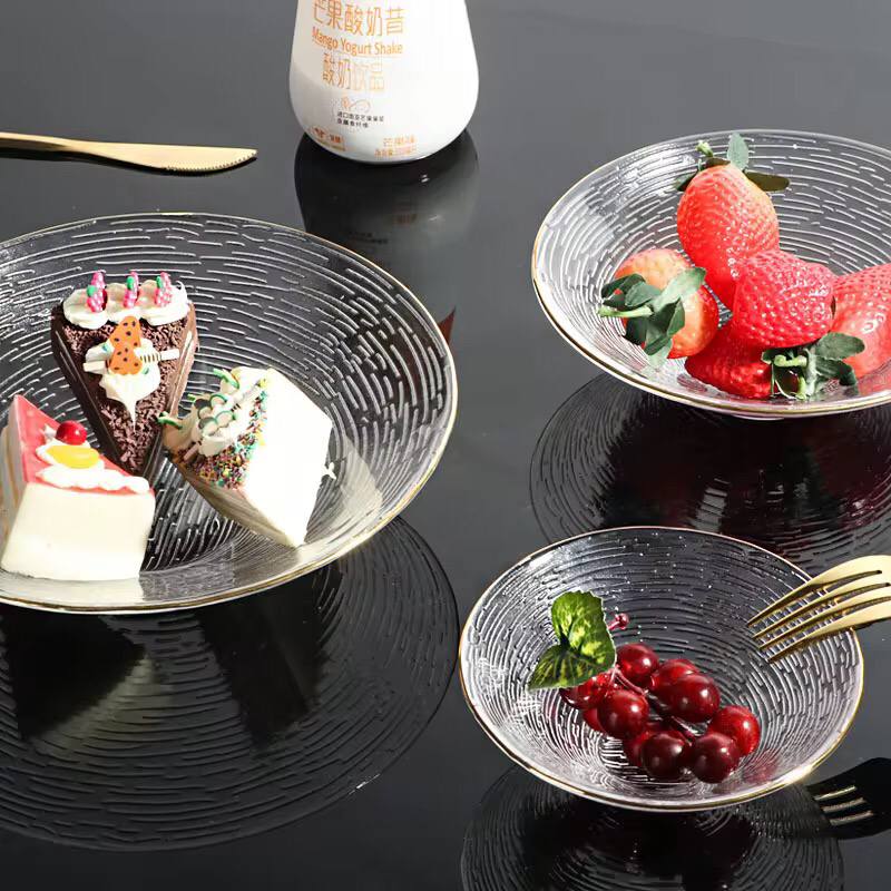 3pc set Transparent Glass Plate