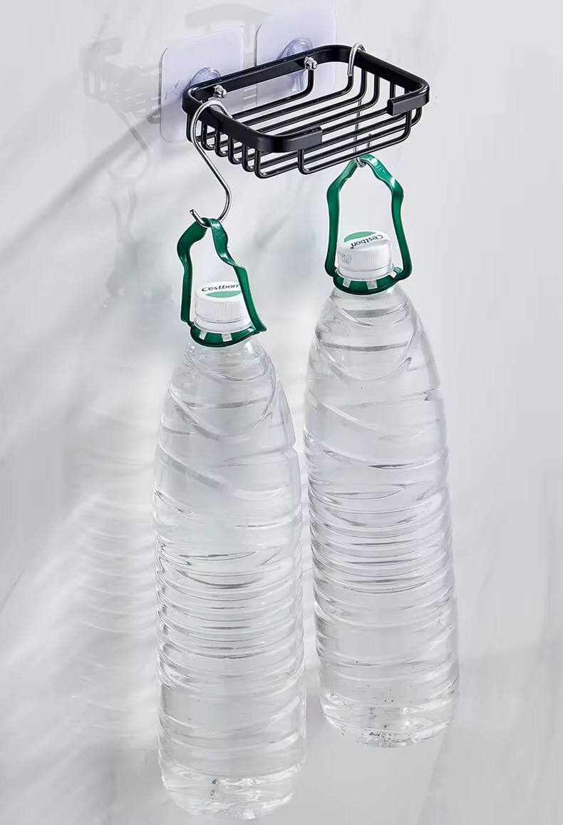 Free Punch Wall-Mounted Aluminum Drain Soap Dish Holder Drainer