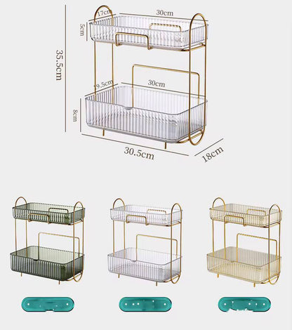 Acrylic Double layer cosmetic organizer