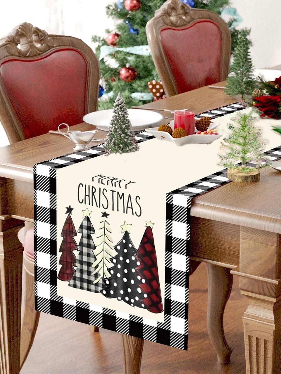 Linen Christmas Table Runner