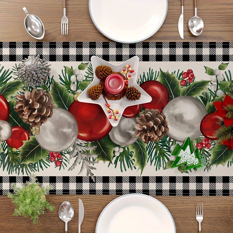 Linen Christmas Table Runner