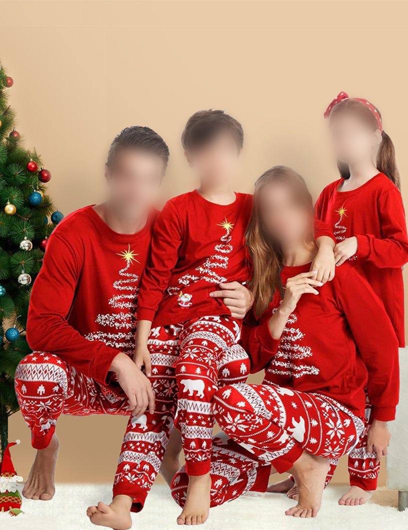 Family Red matching Christmas pajamas