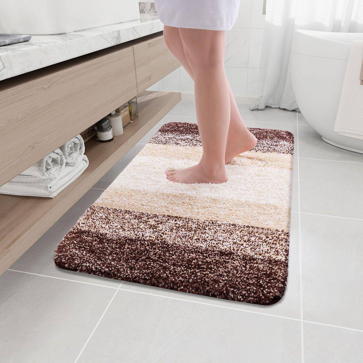 Thick Plush Bathroom Rug Non Slip