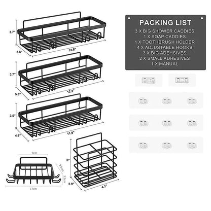 5pcs set Shower caddy shelf/Bathroom organize