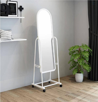 Dressing Mirror with wheels and Storage rack