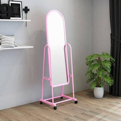 Dressing Mirror with wheels and Storage rack