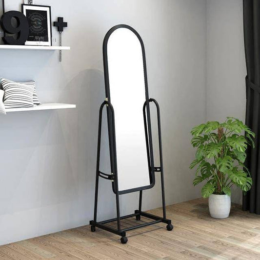 Dressing Mirror with wheels and Storage rack