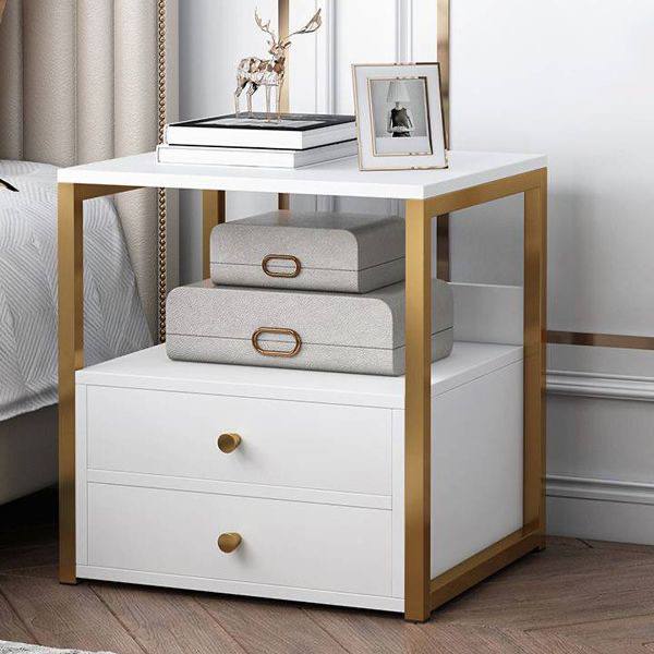 NORDIC LUXURY DOUBLE DRAWER BEDSIDE CABINET