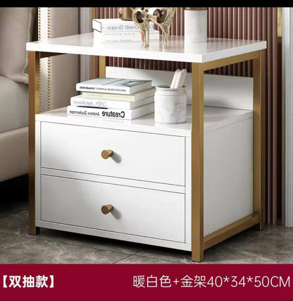 NORDIC LUXURY DOUBLE DRAWER BEDSIDE CABINET