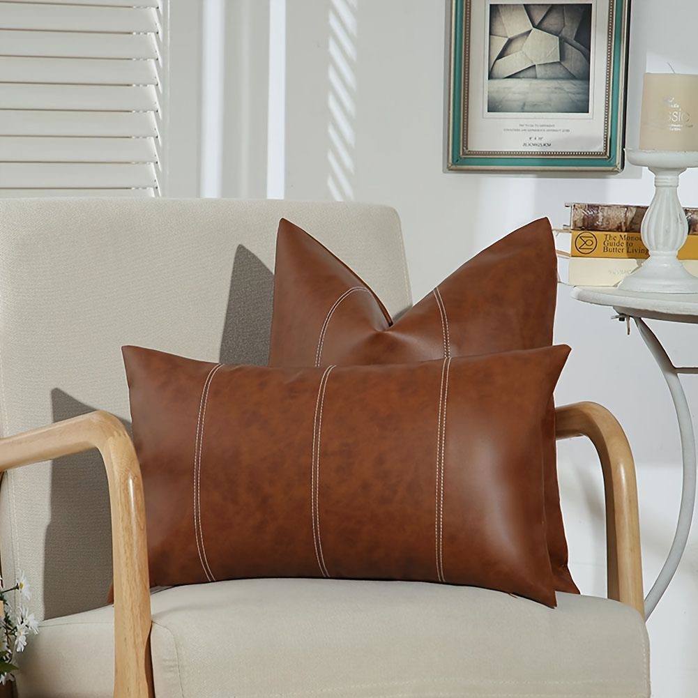 Premium quality leather throw pillow cases