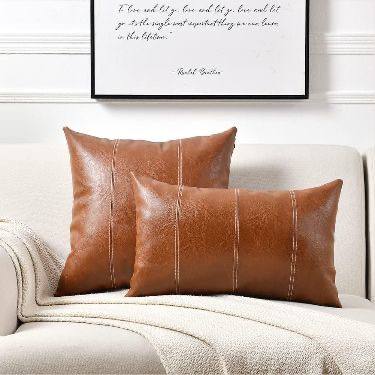 Premium quality leather throw pillow cases