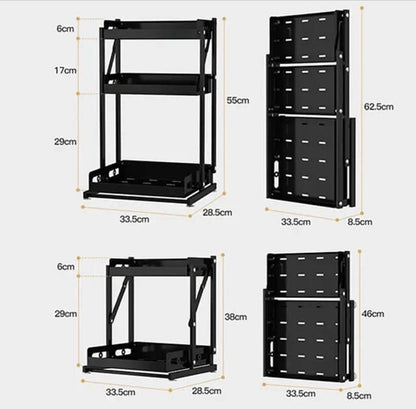 3 Tier Multifunctional Foldable Kitchen Spice Rack/Storage Rack