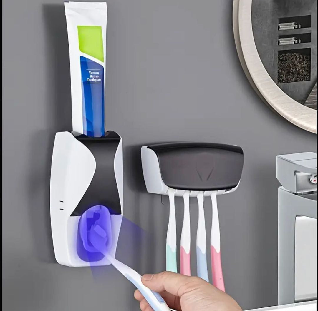 Toothpaste dispenser+5 pcs toothbrush holder