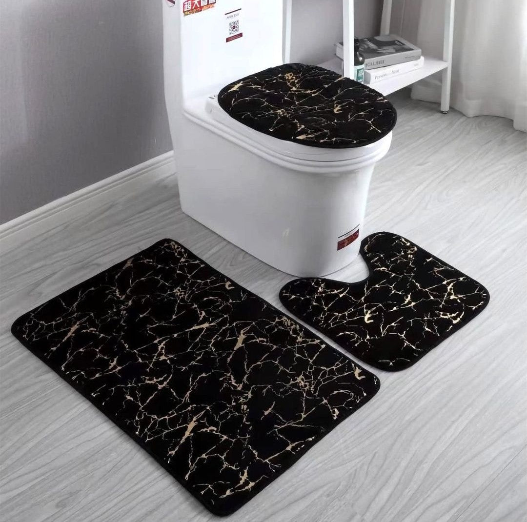 Marble pattern bathroom mats