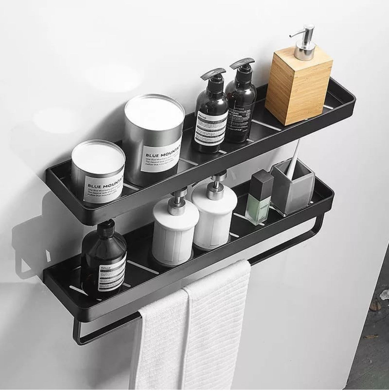 Rectangular Bathroom Rack With Towel Bar