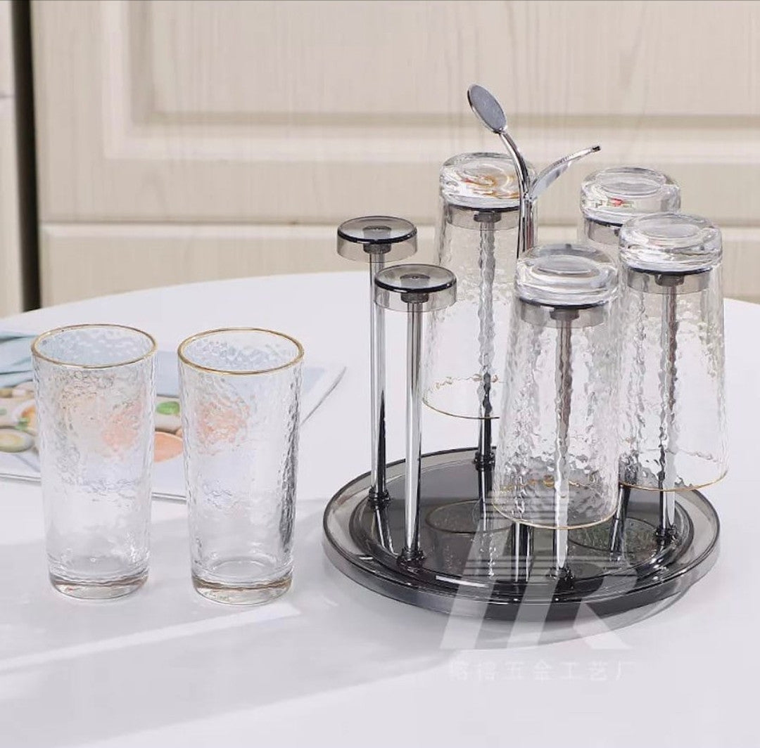 6 pcs Rotating glass tumbler holder.