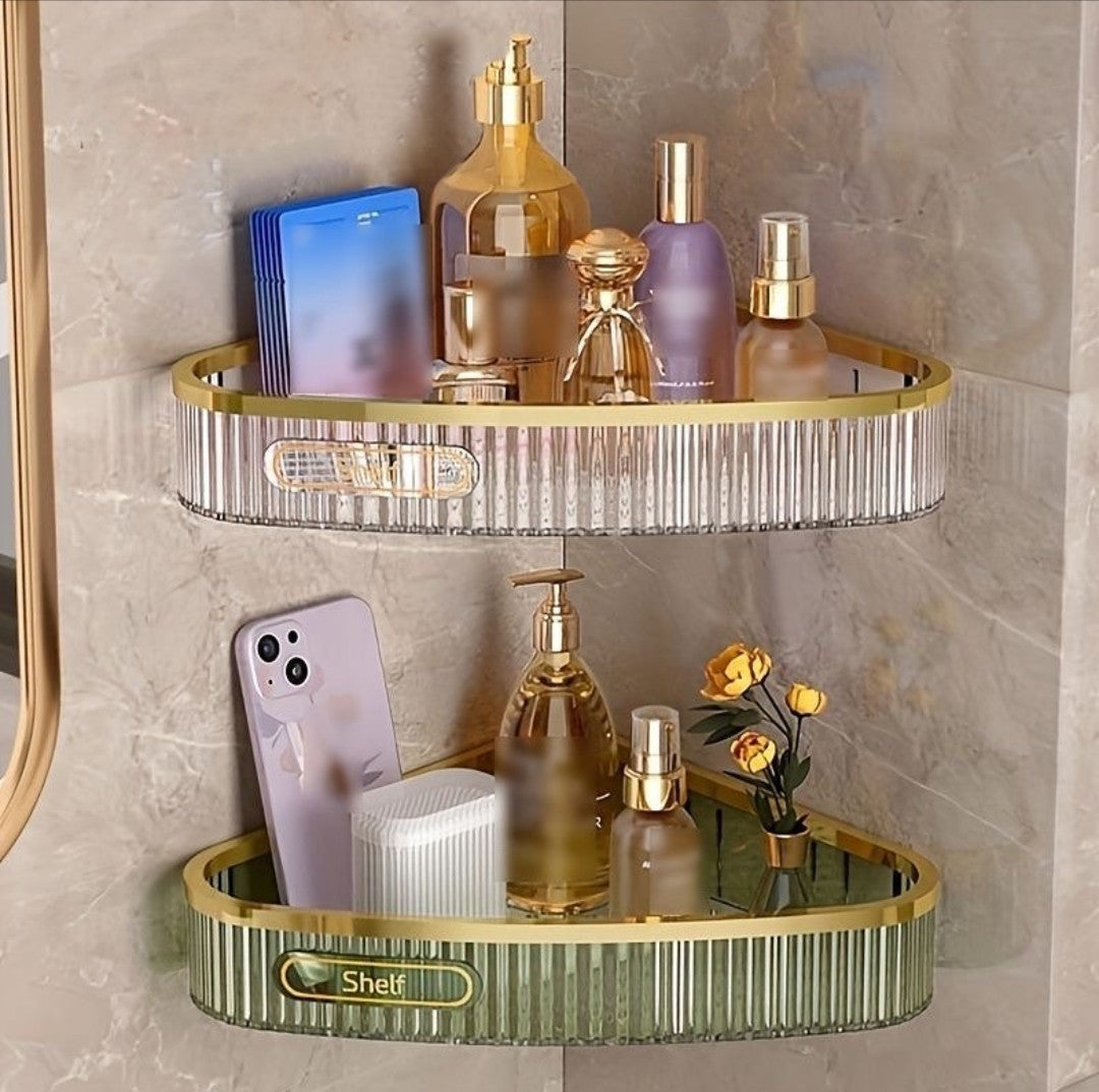 Acrylic Punch Free Bathroom Corner Shelf