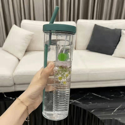 Cute Water Bottle With Foldable Straw and a Built-in Filter