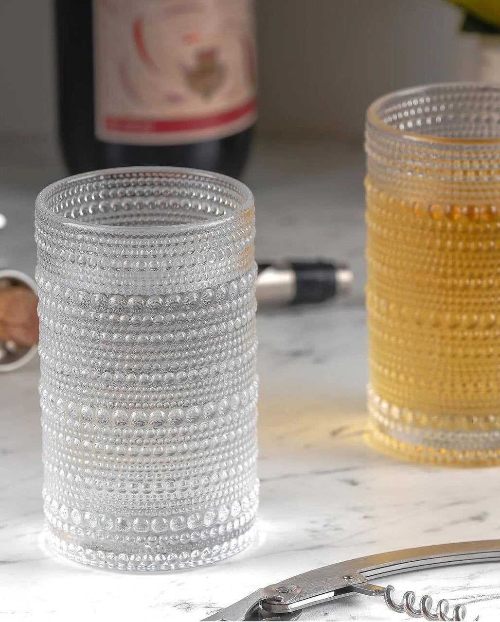 350ml Vintage Dots pattern transparent drinking glasses