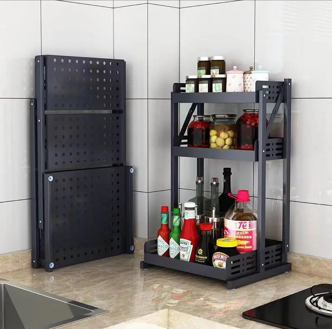 3 Tier Multifunctional Foldable Kitchen Spice Rack/Storage Rack